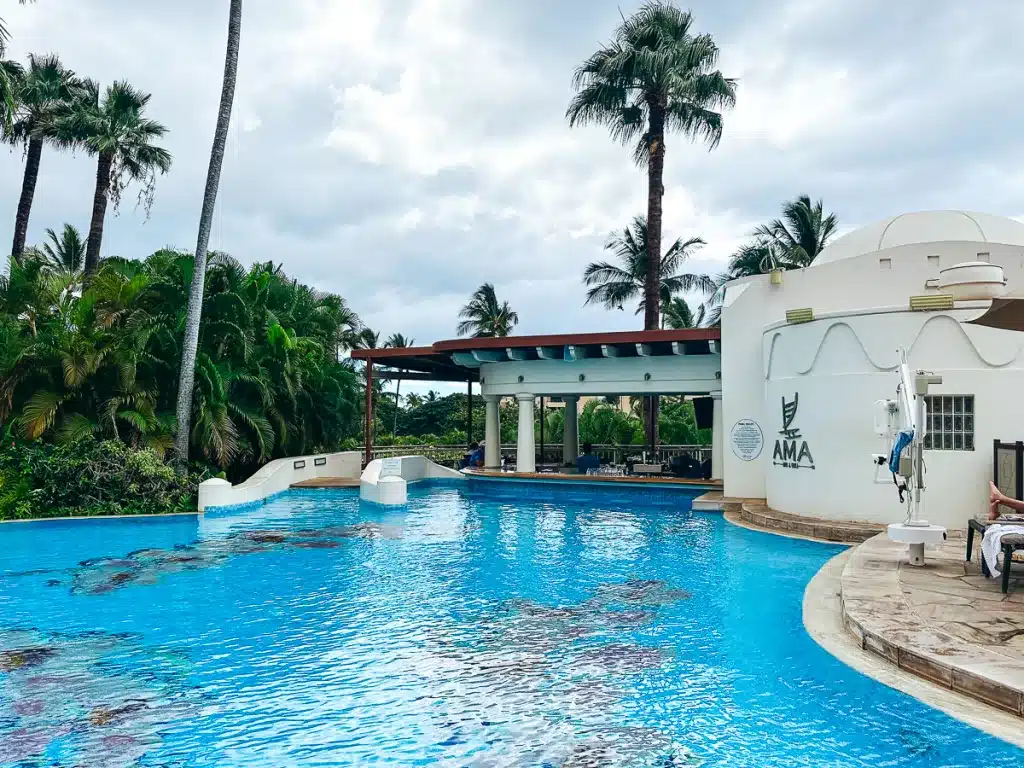 The swim up bar at Fairmont Kea Lani in Maui, Hawaii. 