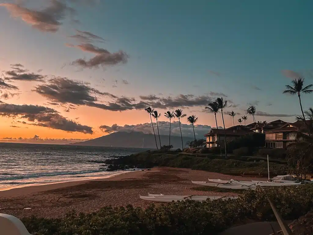 Sunset on Polo Beach in Maui, Hawaii