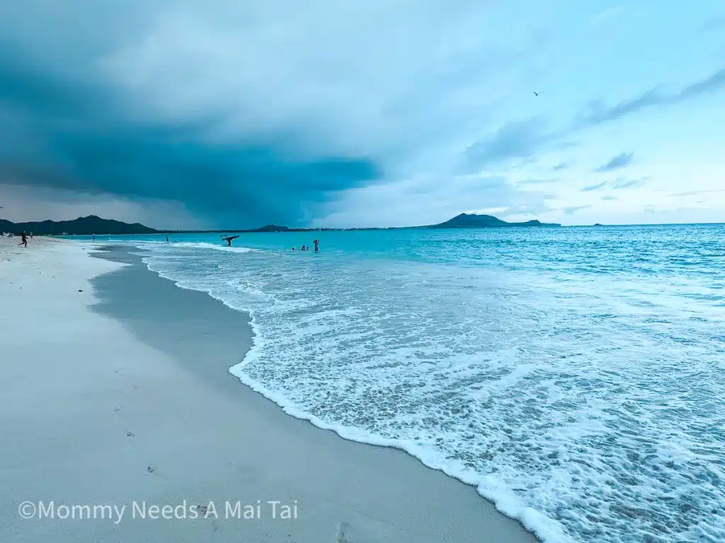 A very blue Kailua Beach on Oahu, Hawaii. 